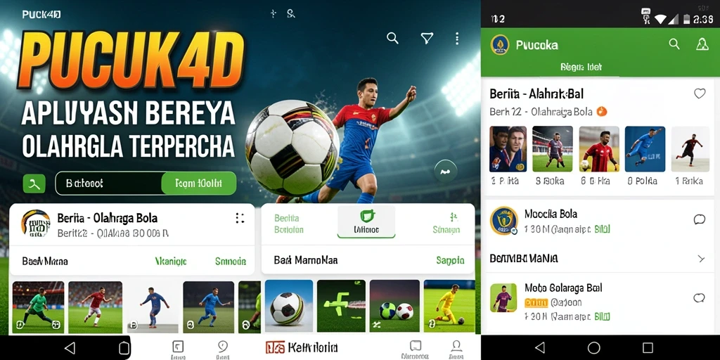 Tampilan antarmuka utama PUCUK4D dengan berita terbaru olahraga bola.